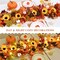 5.7 Ft/Piece Lighted Sunflower Autumn Leaves Garland with Berry Pumpkin Decoration, Fall Flower Garland for Wedding Outdoor Mantle Thanksgiving Decor (1Pcs)